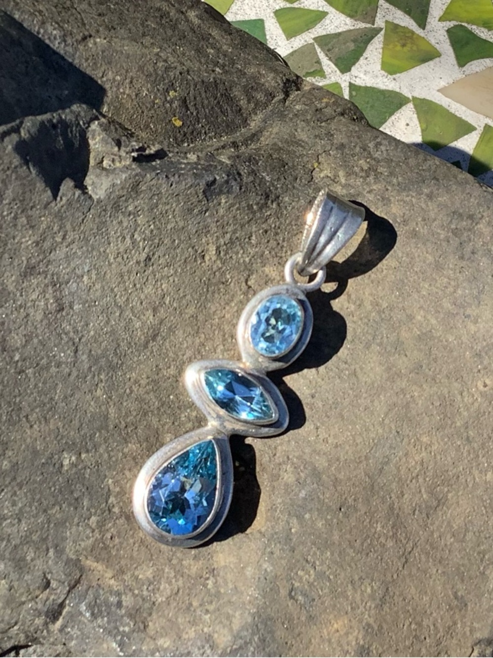 Aquamarine Sterling Pendant